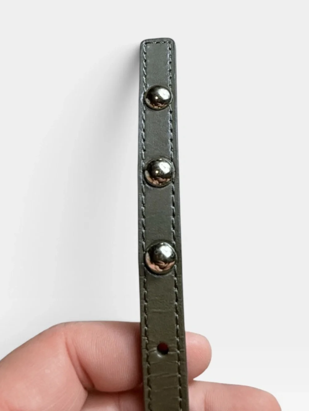 Rebecca Minkoff Leather Zipper Studded Belt Green